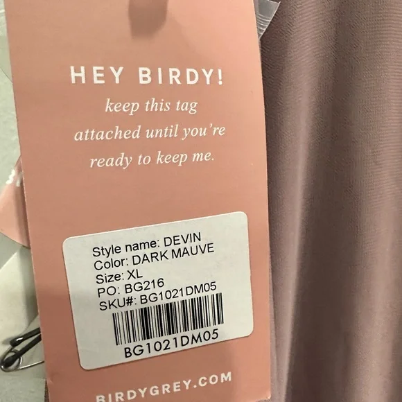 Birdy Grey DEVIN CONVERTIBLE DRESS CHIFFON DARK MAUVE XL NEW NWT BRIDESMAID - Picture 6 of 6